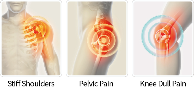 Stiff Shoulders / Pelvic Pain / Knee Dull Pain